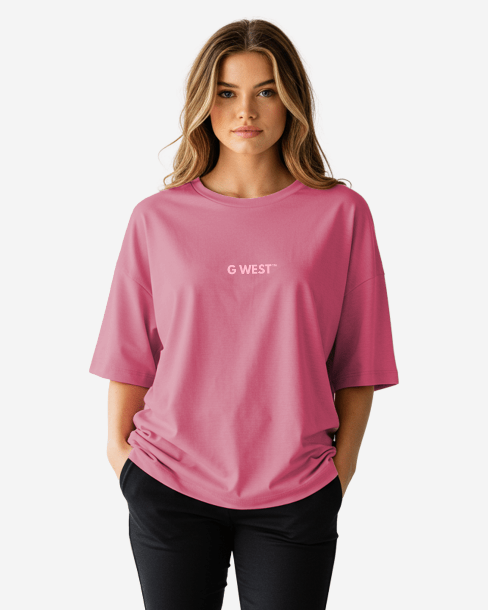 G West Womens Heavyweight Logo Wear Oversized T-Shirt