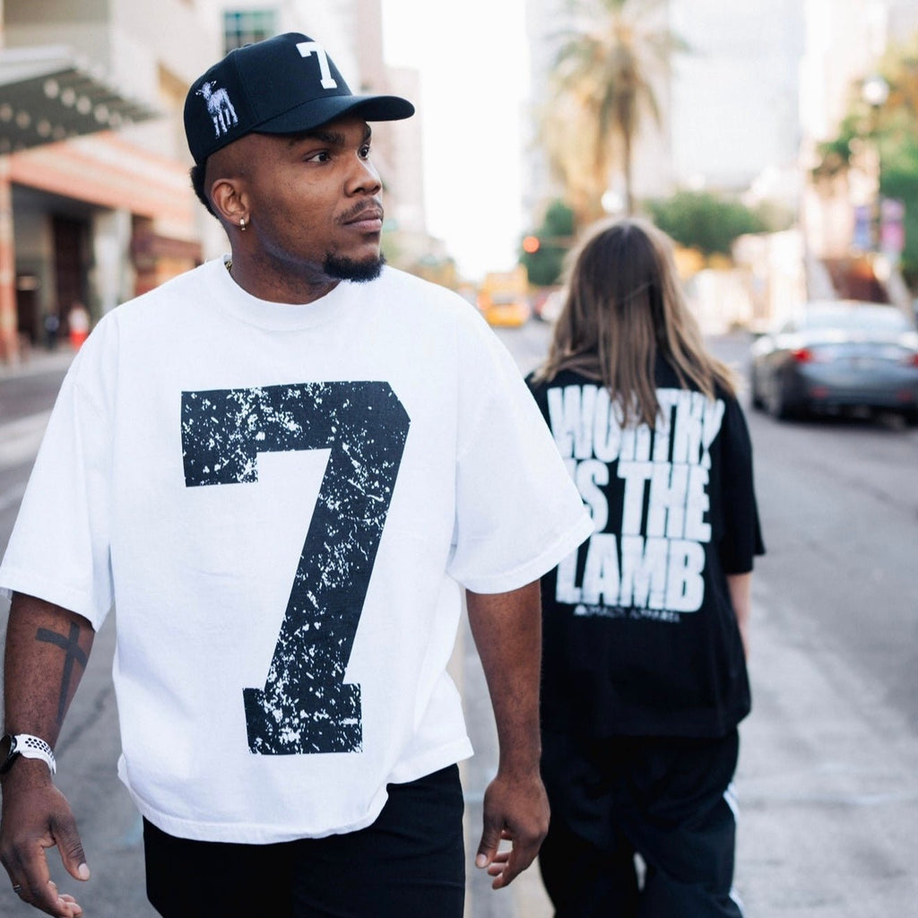 [PRE-ORDER - SHIPS BEGINNING OF NOVEMBER] ‘7’ Premium SnapBack - Black/White